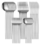 30 PCS/Set Stainless Steel Gold Cutlery Set, Mirror-Polished Flatware Service for 6, Includes Dinner Knives, Dinner Spoons, Dinner Forks, Teaspoons and Tea Forks