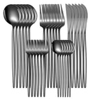 30 PCS/Set Stainless Steel Gold Cutlery Set, Mirror-Polished Flatware Service for 6, Includes Dinner Knives, Dinner Spoons, Dinner Forks, Teaspoons and Tea Forks