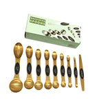 Stainless Steel Magnetic Spoons 9 PCS/Set with Leveler for Baking, Stackable Metallic Spice Kitchen Utensils and Gadgets