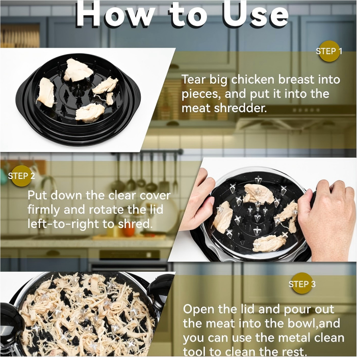 Chicken Shredder Tool Twist, Visible Chicken Breast Grinder Machine for Ground Food