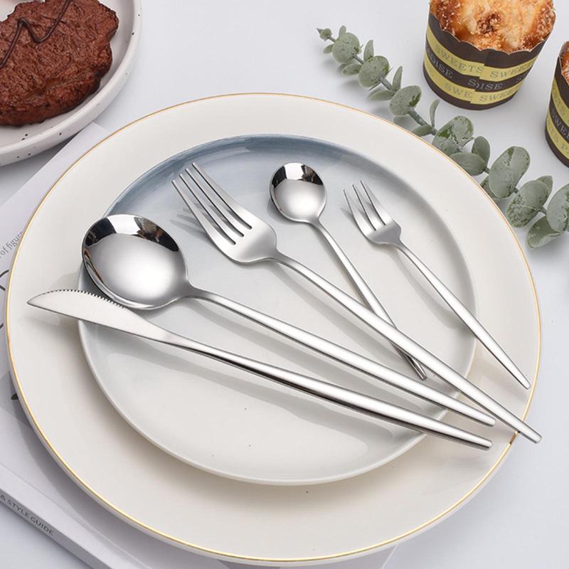 30 PCS/Set Stainless Steel Gold Cutlery Set, Mirror-Polished Flatware Service for 6, Includes Dinner Knives, Dinner Spoons, Dinner Forks, Teaspoons and Tea Forks