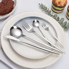 30 PCS/Set Stainless Steel Gold Cutlery Set, Mirror-Polished Flatware Service for 6, Includes Dinner Knives, Dinner Spoons, Dinner Forks, Teaspoons and Tea Forks
