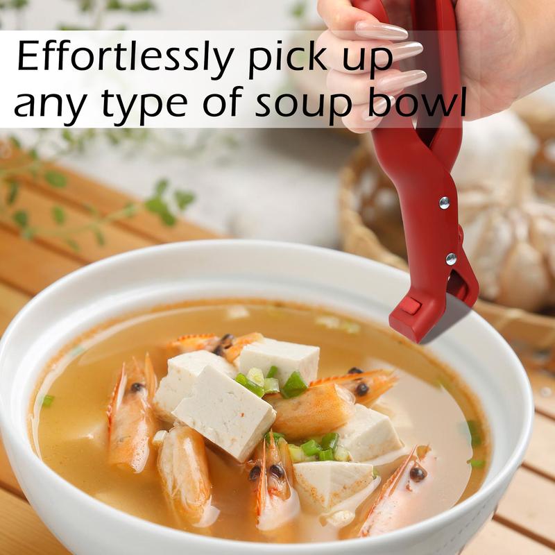 Hot Plate Gripper, Multi-Purpose Anti-Scald Tool for Bowls, Plates, Pans, Serving as Holder, Clip, Tongs
