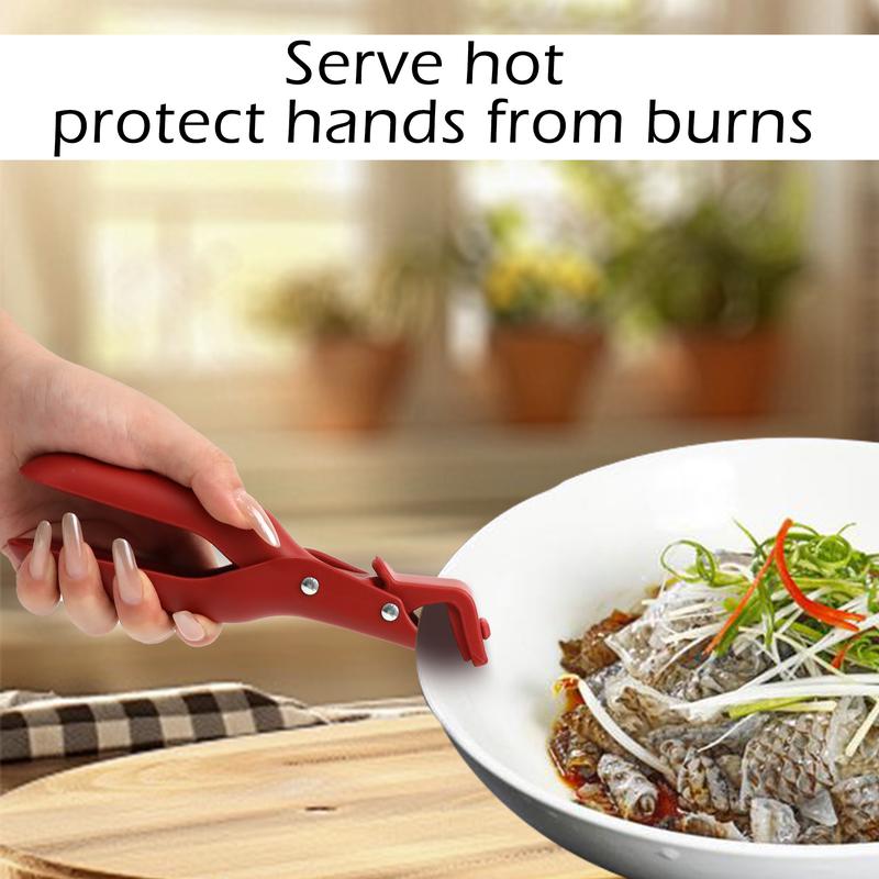 Hot Plate Gripper, Multi-Purpose Anti-Scald Tool for Bowls, Plates, Pans, Serving as Holder, Clip, Tongs